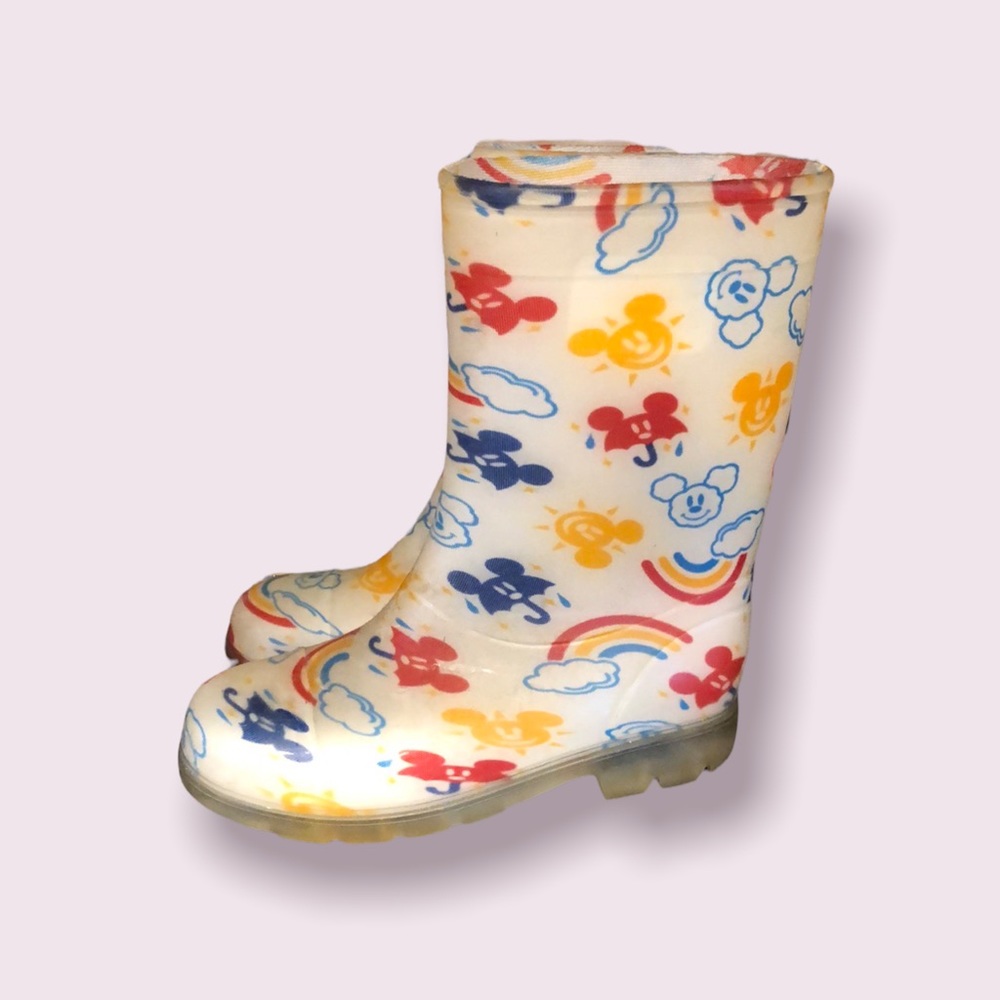 Disney Resorts Tokyo Mickey Mouse rainbow rubber rain‎ boots size S (1-2year)